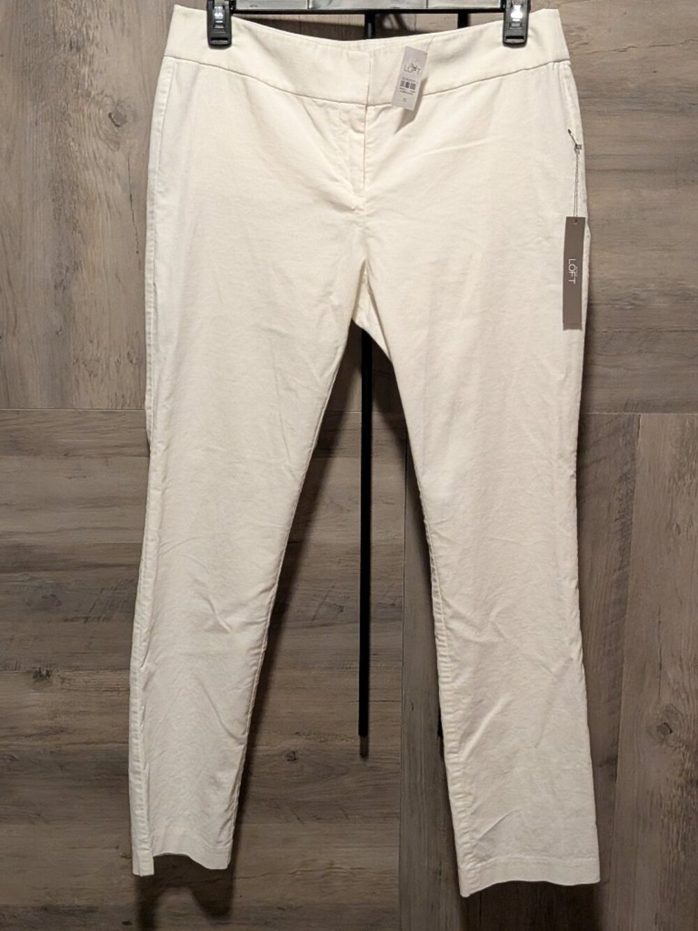 LOFT Marisa Skinny Pants Winter White Size 10 NWT, Classic Preppy Corporate Chic